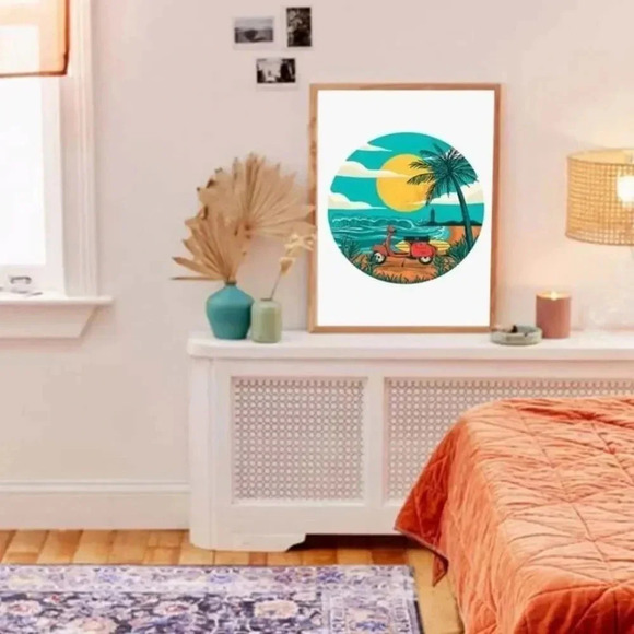 NEW! “Beach Vibes” Retro VSCO Canvas Wall Art 🌴 - Picture 1 of 5